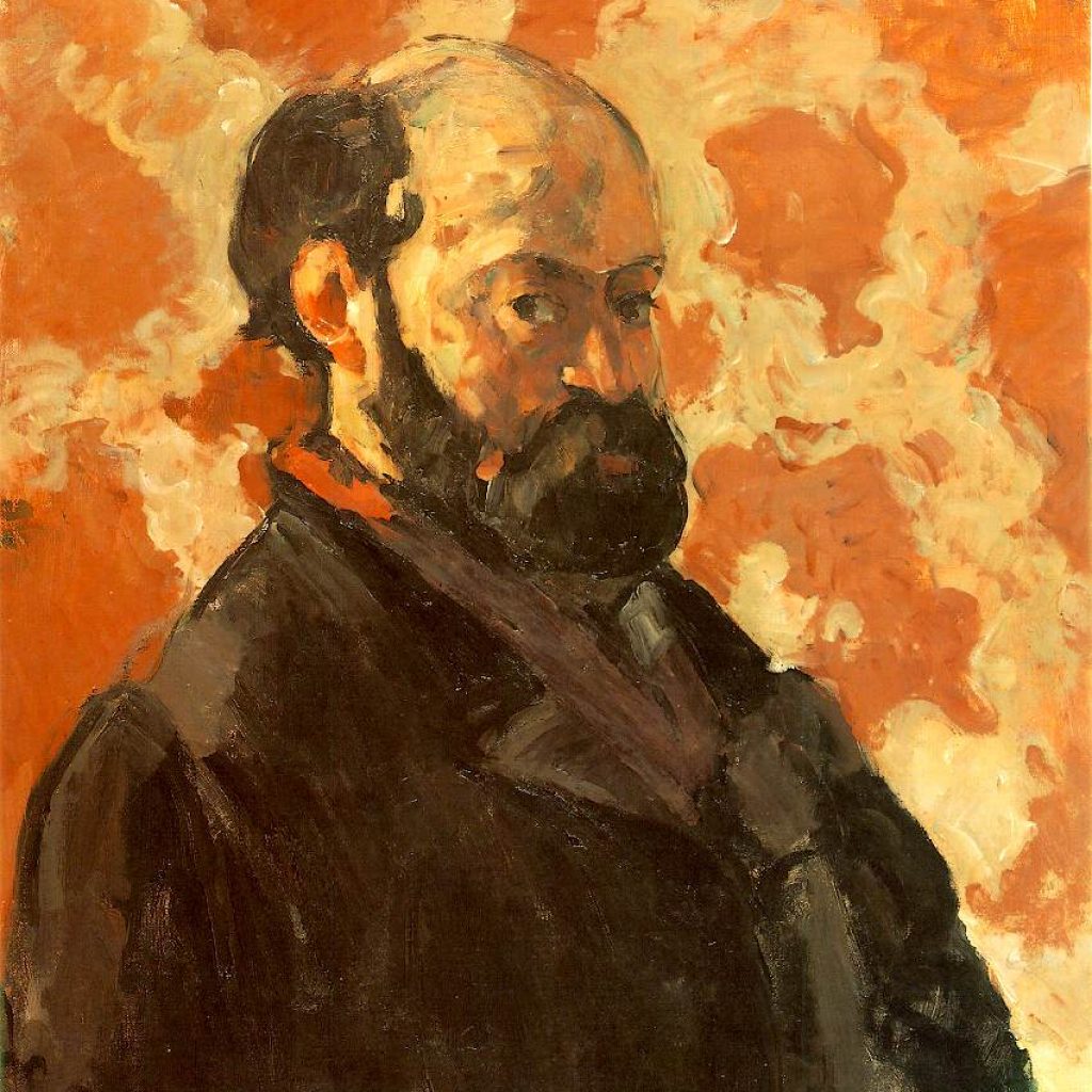 Autoportrait avec fond rose - Cézanne