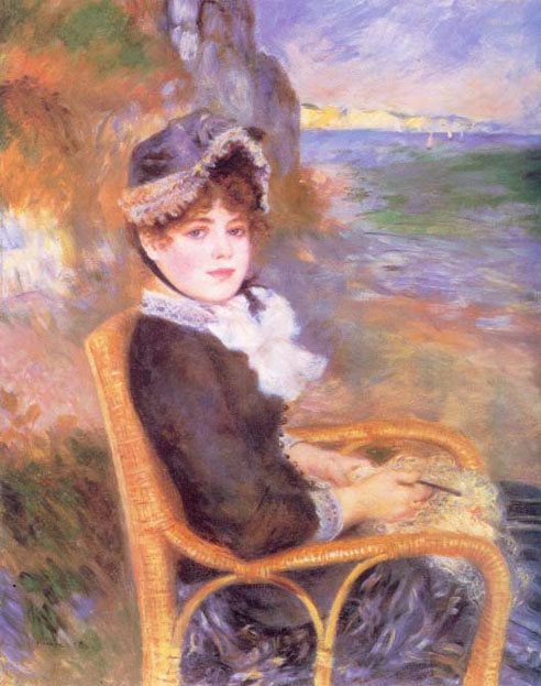 Femme assise au bord de la mer - Renoir