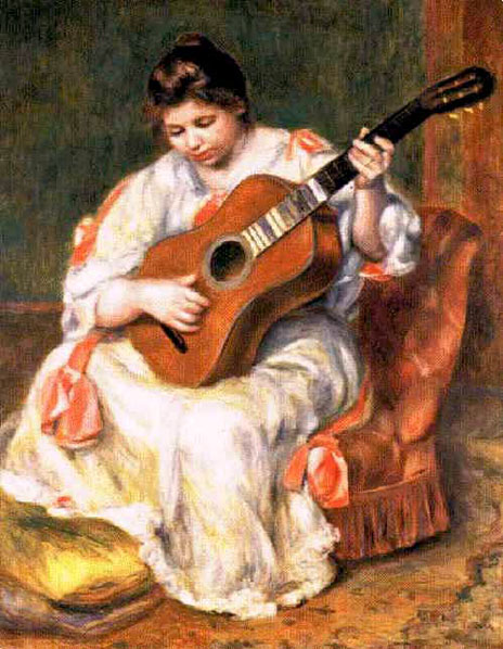 Femme jouant de la guitare - Renoir