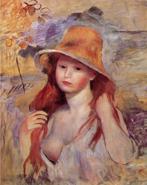 Fille au chapeau de paille - Renoir