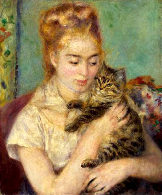 Fille au chat - Renoir