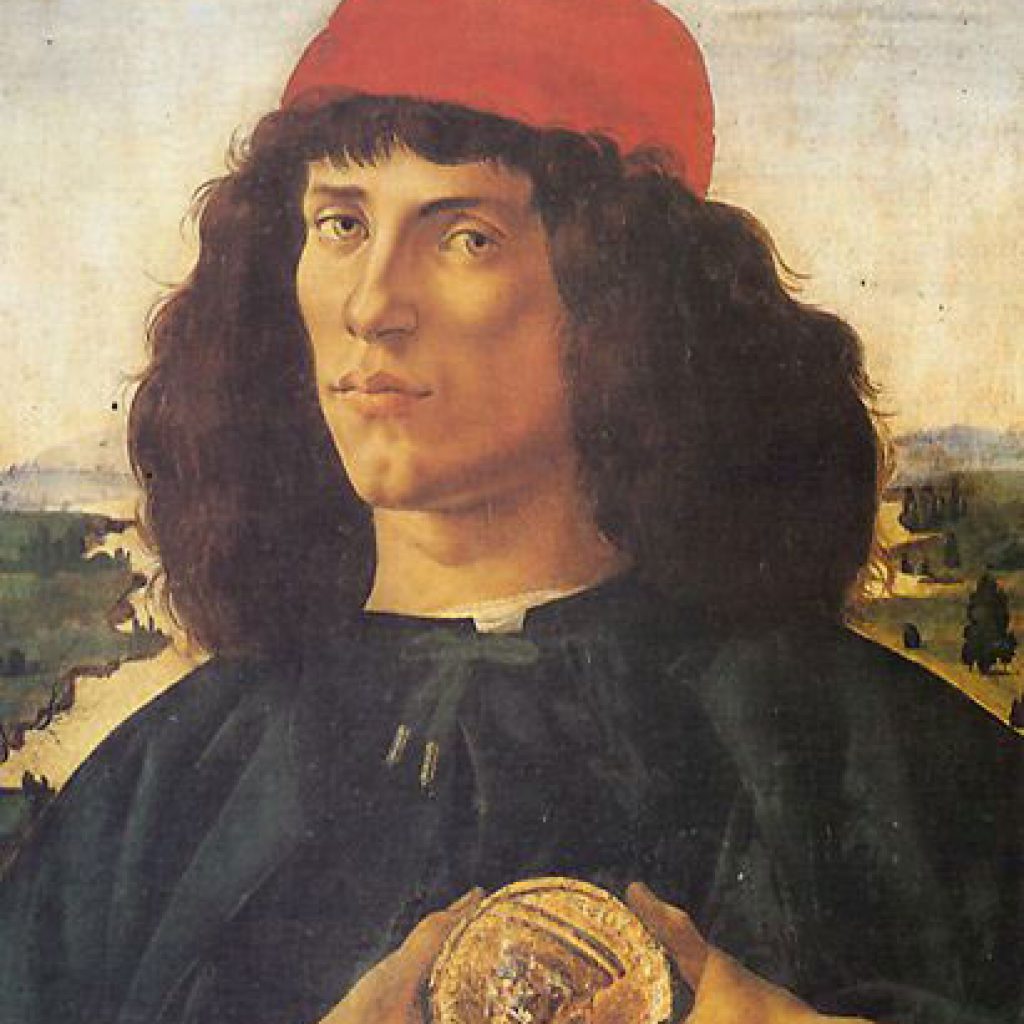 Homme tenant une médaille - Botticelli