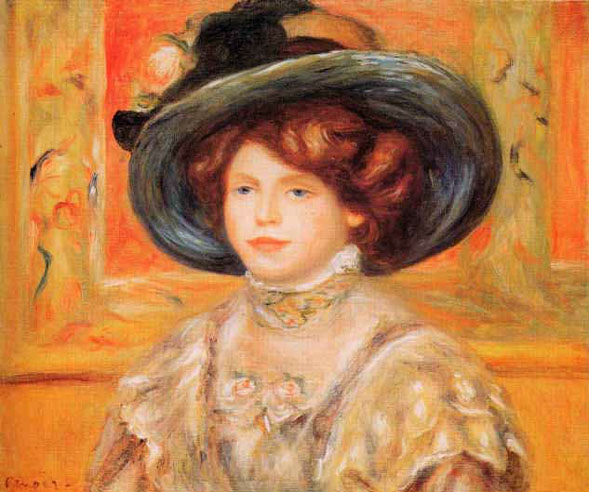 Jeune femme au chapeau bleu - Renoir