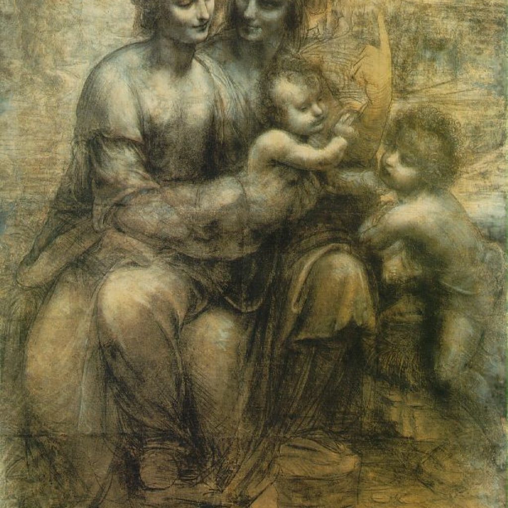 La Vierge et son enfant avec St Anne et le jeune St Jean-Baptiste - De Vinci