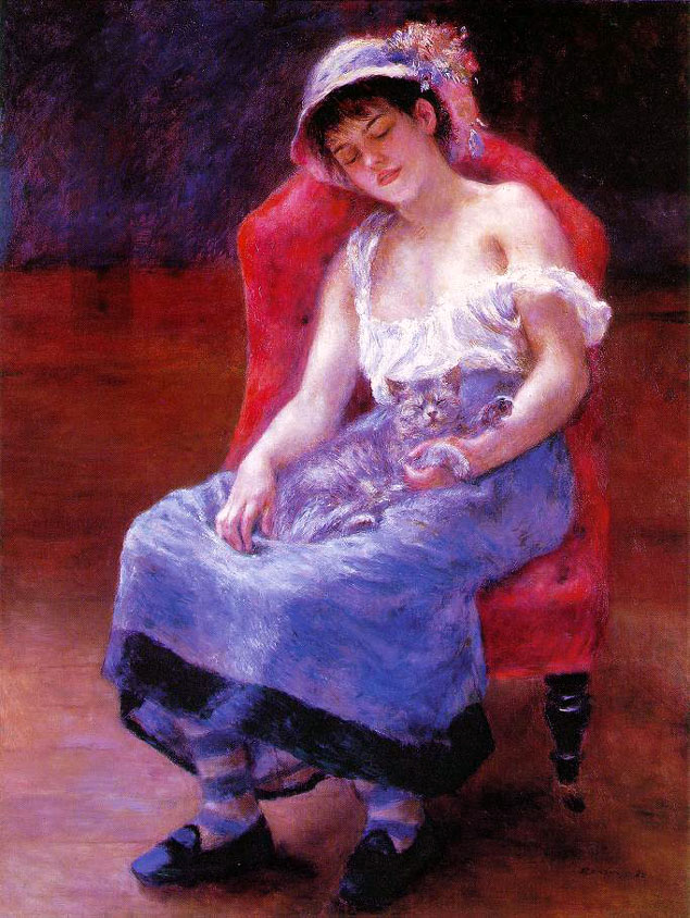 La jeune fille au chat - Renoir