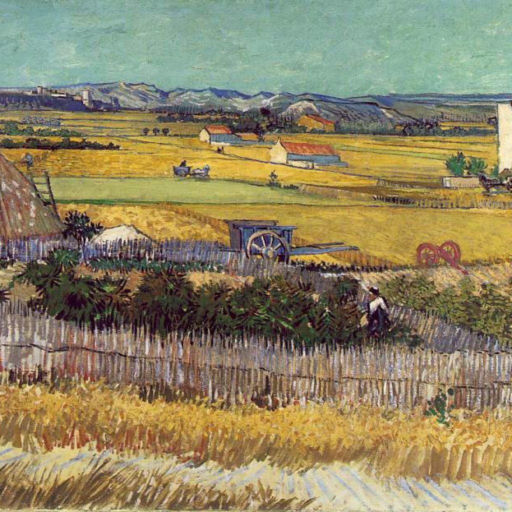 La plaine de la Crau avec la ruine de Montmajour  - Van Gogh