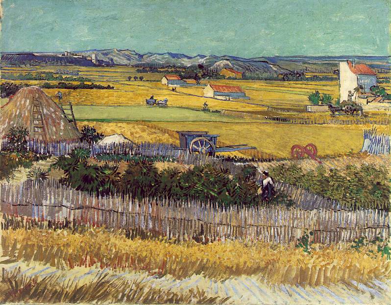 La plaine de la Crau avec la ruine de Montmajour  - Van Gogh