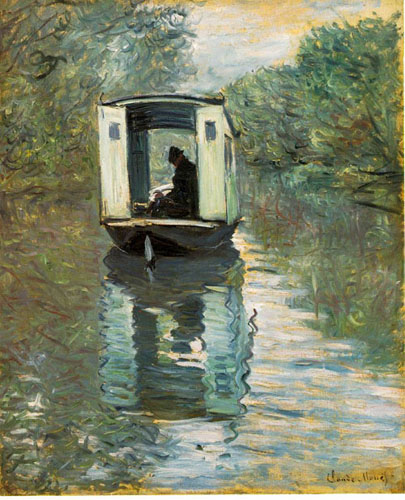 Le bateau atelier - Monet