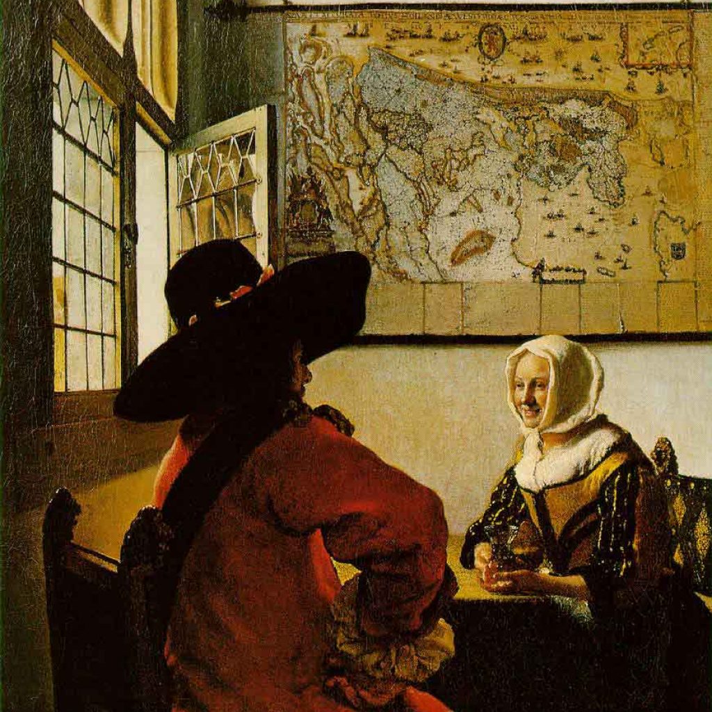 L'officier et la jeune fille riant - Vermeer