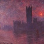 Maisons du parlement au coucher du soleil - Monet