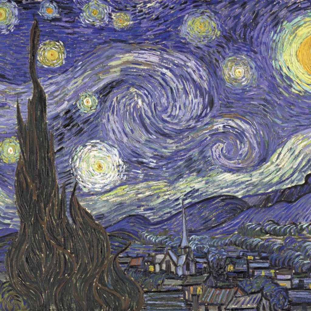 Nuit étoilée (cyprès et village) - Van Gogh