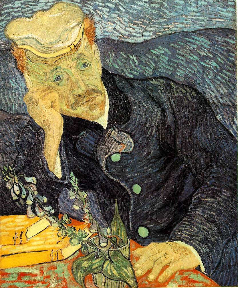 Portrait du Dr Gachet avec branche de digitale  - Van Gogh