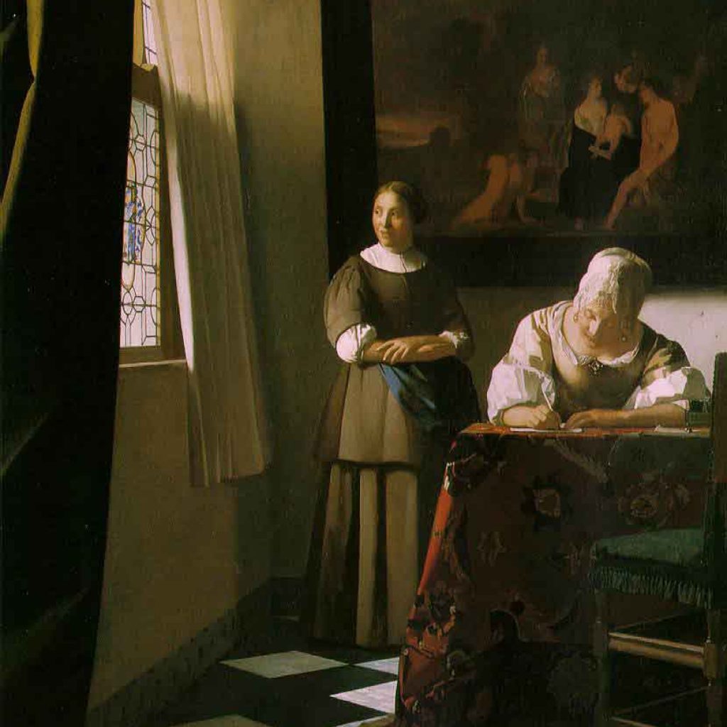 Une dame écrivant une lettre et sa servante - Vermeer