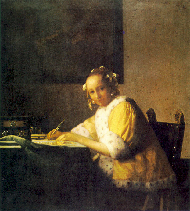 Une femme écrivant une lettre - Vermeer