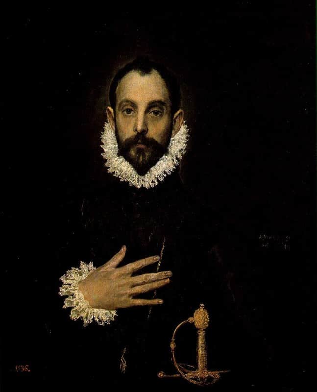 Le chevalier avec sa main sur sa poitrine - El Greco